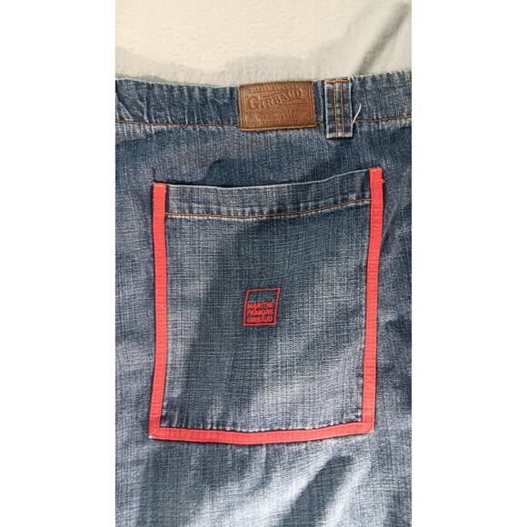 Vintage Y2K Girbaud Denim Shorts 48 Red Strap Cargo Jean Streetwear Men’s hiphop - Picture 7 of 7